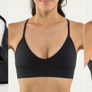 Lululemon- Ebb To Street Bra- Size 6 - Heathered Black
